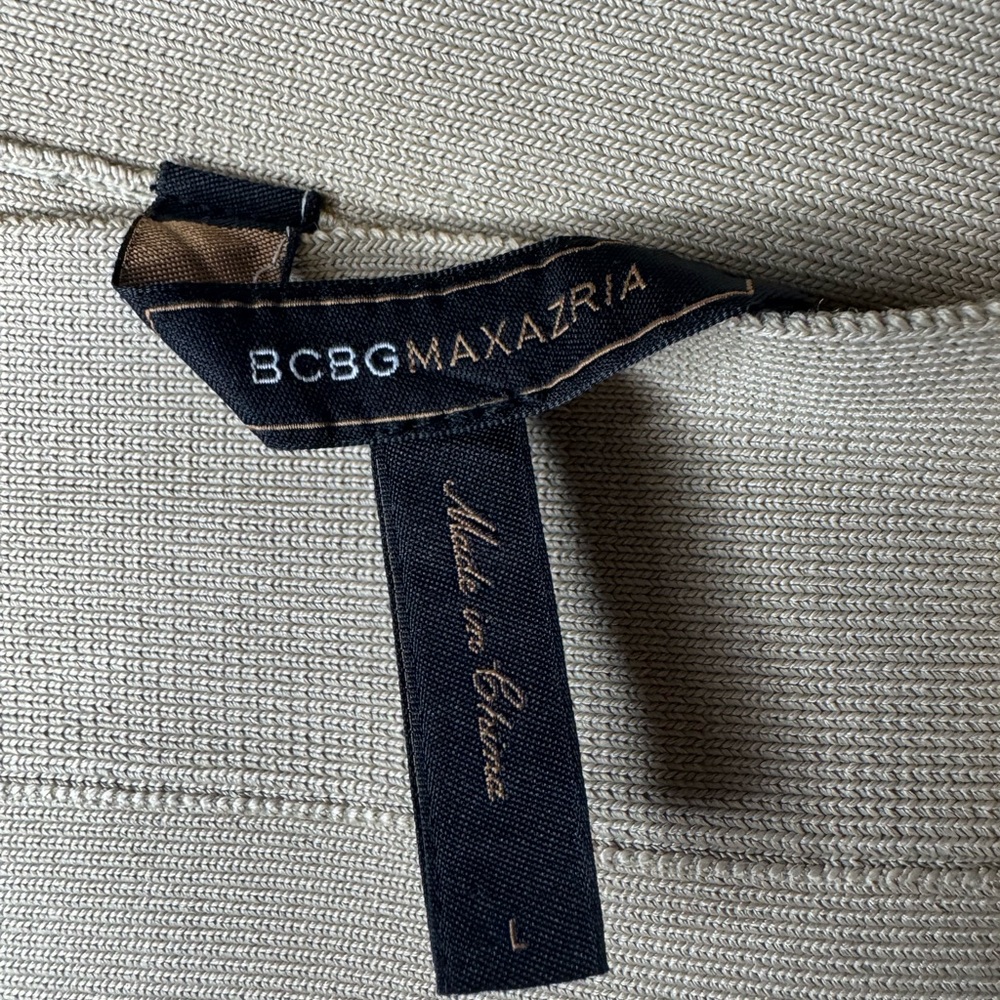 BCBGMAXAZRIA Nude Bandage Bodycon Skirt (Rayon) | Size L | Waist Shaper Effect - Picture 9 of 10